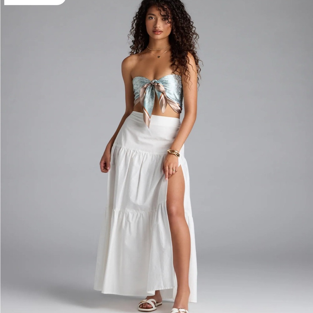 Windsor Breezy Babe White Maxi Skirt